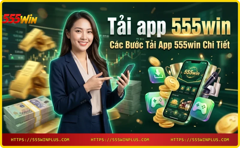 Các bước tải app 555win chi tiết: truy cập link, chọn phiên bản, cài đặt và đăng nhập