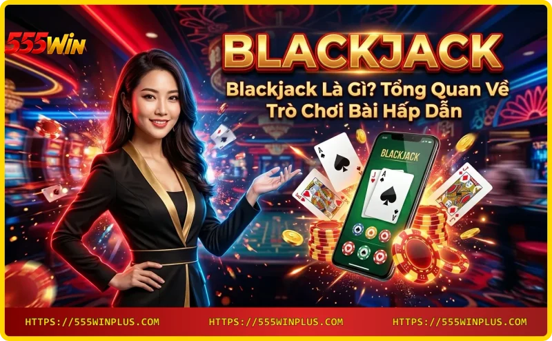 Lá bài Blackjack Ace và King trên bàn xanh, chip vàng, ánh sáng neon