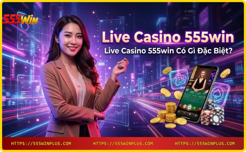 Live Casino 555win studio với dealer thật và công nghệ hiện đại