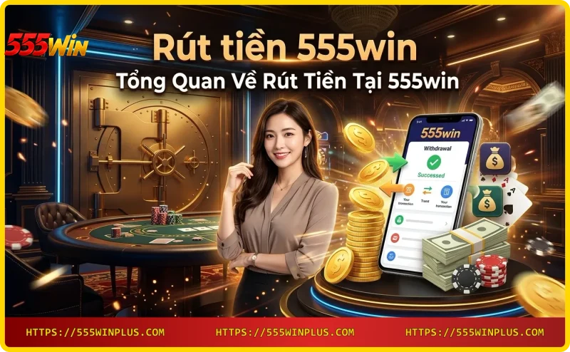 Tổng quan rút tiền 555win - Giao diện rút tiền trên điện thoại