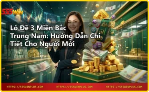 Vé số lô đề 3 miền với biểu tượng giải thưởng khác nhau cho Bắc, Trung, Nam